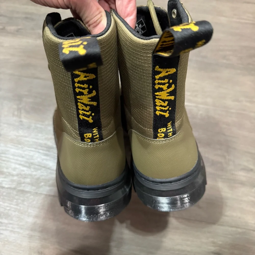 Dr. Martens Jadon Olive Leather & Nylon Combat Boots - Men's